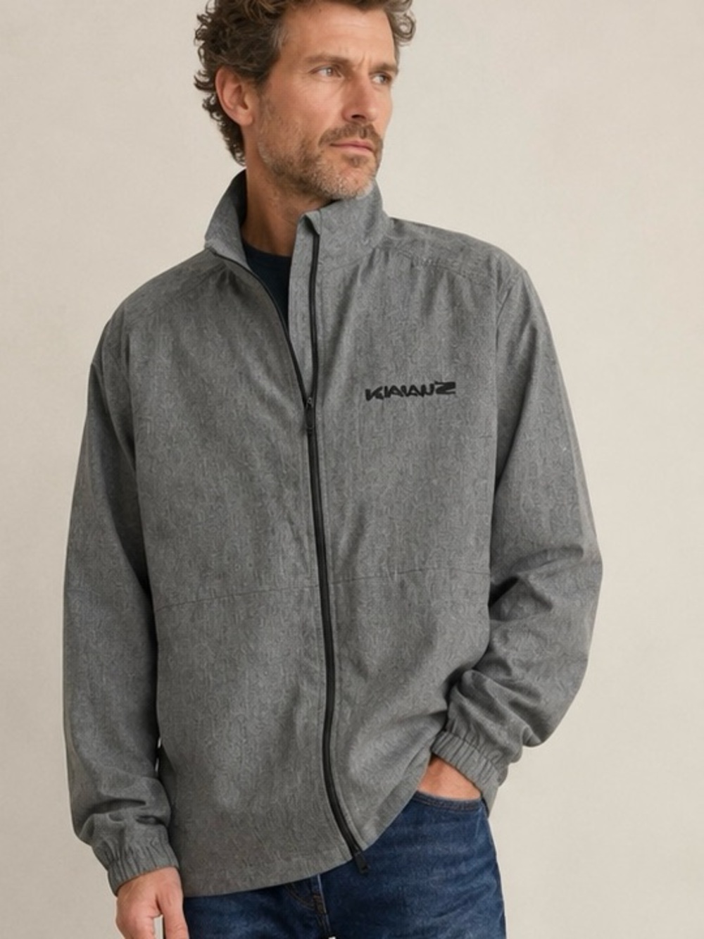 NWT Greg Norman Knauz Gray Fishing Performance Water Repellent Zip Jacket Large